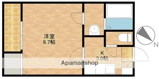 クレフラスト高丘A棟【101号室】の間取り