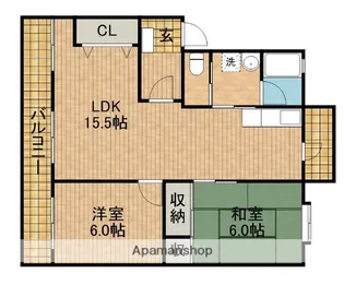 大五ヒルB【1B号室】の間取り