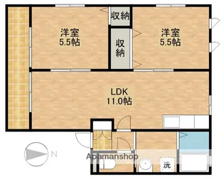 フロンティアⅡ【2階】の間取り