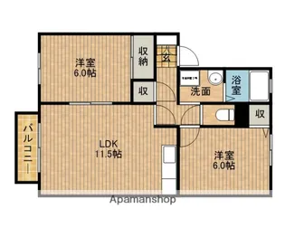 ヴィーブルA【2階】の間取り