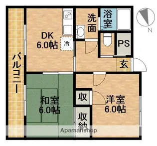 ヤマピカハイツ【1階】の間取り
