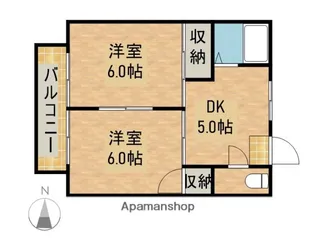 コーポBIG小豆餅【207号室】の間取り
