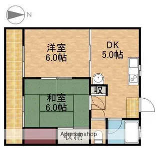 三浦ハイツ北【205号室】の間取り