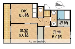 コーポリバティW【203号室】の間取り