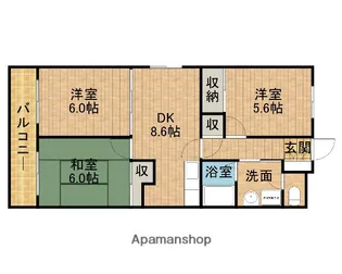 山の手マンションⅡ【3階】の間取り
