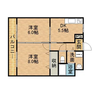 キャッスルローゼ【406号室】の間取り