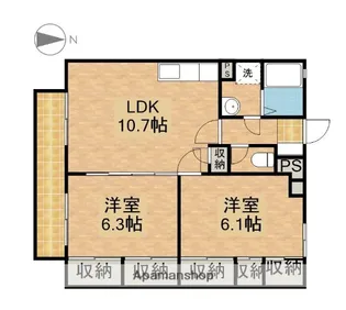 アビタシオン駅南A【2階】の間取り
