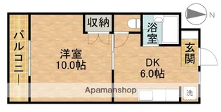 ハイライズ細島Ⅱ【1階】の間取り
