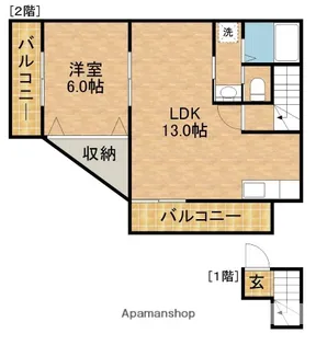 ソフテイル【201号室】の間取り