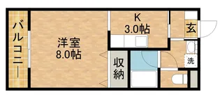 オリオンアパートメント【1階】の間取り