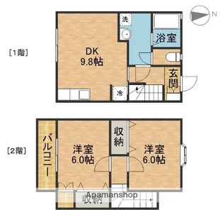 ブライティ高林【1階】の間取り