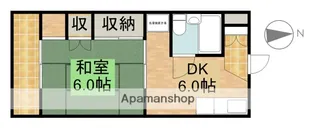 ミーテルーチェ坪井Ⅱ【1階】の間取り