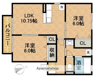 あきの・グリーンスクエア【2階】の間取り