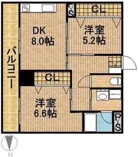 サザンストリート【202号室】の間取り