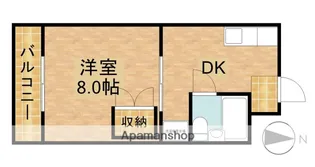 サンメイト可美【108号室】の間取り