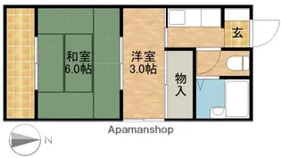 コーポ宮口【1階】の間取り