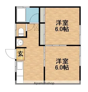 越路ハイツ南棟【202号室】の間取り