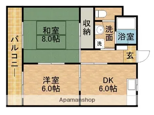 中央ハイツ【4階】の間取り
