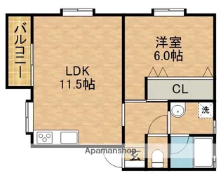 サンフラワーA【1A号室】の間取り