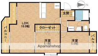 マンションアカンサスⅠ【3階】の間取り