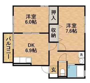 セジュールヴェガ【1階】の間取り