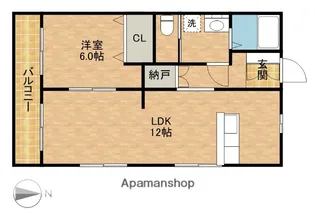 アネックス篠ヶ瀬Ⅱ【4階】の間取り