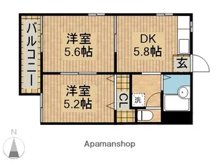 シャローム天王【101号室】の間取り