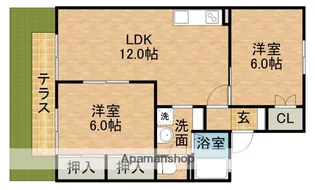 タウンハウス愛野公園A【1階】の間取り