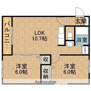 ウィンドフォール【301号室】の間取り