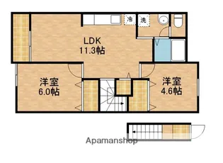 リバーアイランド【203号室】の間取り