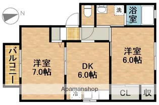 クローバーハイツ【2階】の間取り