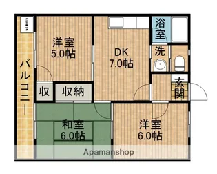 コーポ高柳【1階】の間取り
