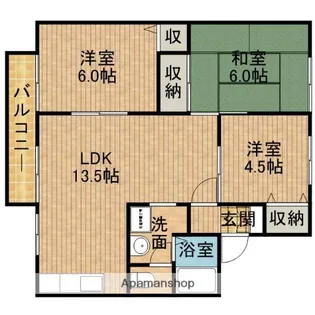 スルガヒルキャッスルB【2階】の間取り