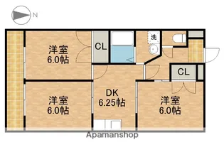 サンレイク和泉【6階】の間取り