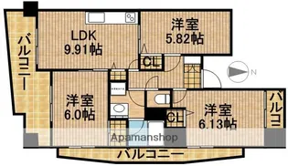 中央ハイツ海老塚【C14号室】の間取り