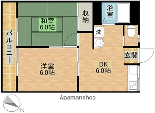 コーポみやざき【A201号室】の間取り