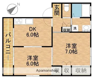 サンハイツ和合【1階】の間取り