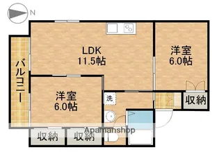 セジュールおおはしB【2階】の間取り