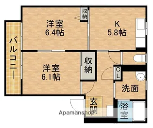 サンファイン【2階】の間取り