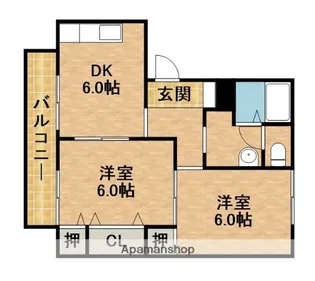 コーポ皐A【2階】の間取り