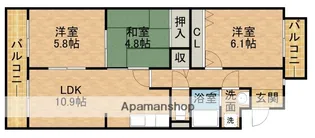 グリーンフラッツ子安【205号室】の間取り
