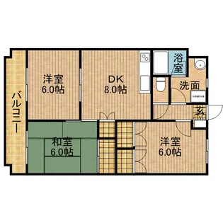 エスポワール女神【3階】の間取り