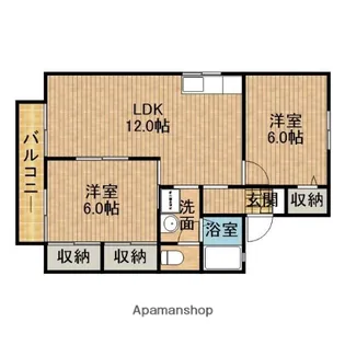 オプトシティD【202号室】の間取り
