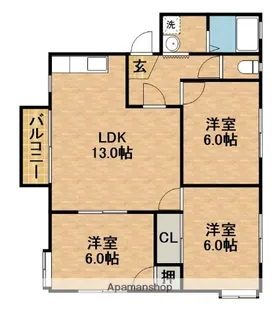 コリーナ蜆塚A【1階】の間取り