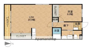 レジデンス上島【203号室】の間取り