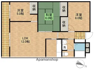 ライフ第5マンション大平台【3階】の間取り