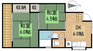 木下コーポ【2F東号室】の間取り
