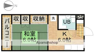 コーポ石塚Ⅰ【2階】の間取り