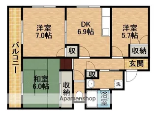 パシフィー松本【4階】の間取り