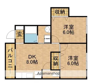 KAPARAS【202号室】の間取り
